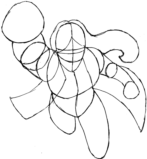 Step 7 : Drawing Rogue from Marvel's X-Men Superhero Team Easy Steps Lesson Step 7 : Drawing Rogue from Marvel's X-Men Superhero Team Easy Steps Lesson