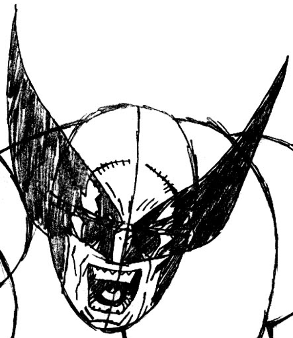 Step 7 : Drawing Wolverine from Marvel's X-Men Superhero Team Easy Steps Lesson Step 7 : Drawing Wolverine from Marvel's X-Men Superhero Team Easy Steps Lesson