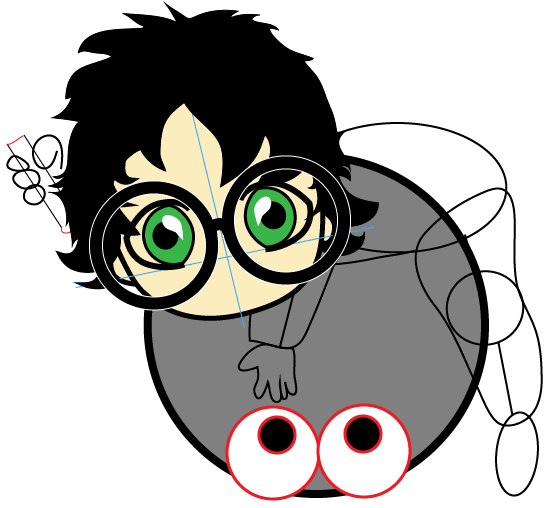 Step 8 : Drawing Baby Harry Potter in Easy Steps Lesson Step 8 : Drawing Baby Harry Potter in Easy Steps Lesson
