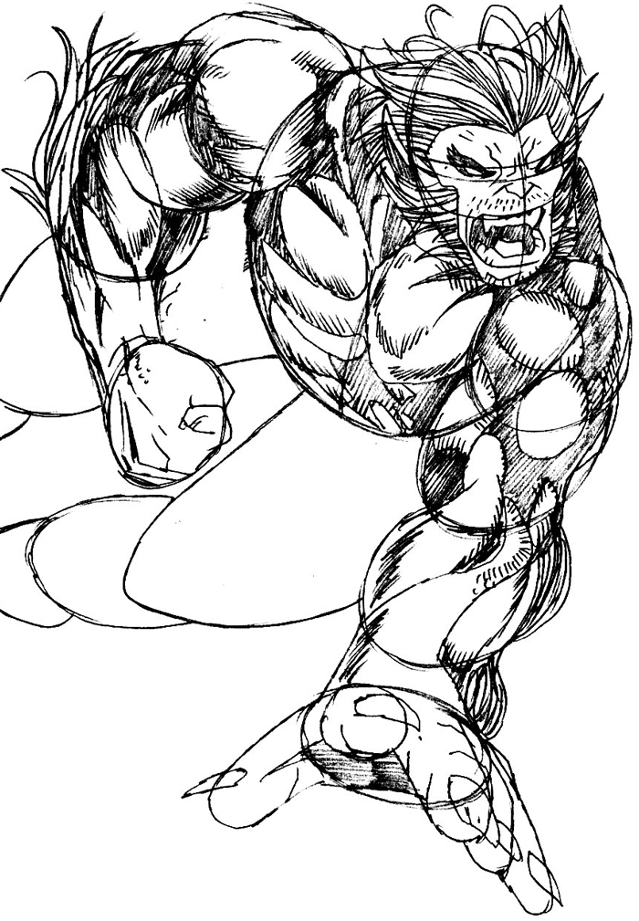 Step 8 : Drawing Beast from Marvel's X-Men Superhero Team Easy Steps Lesson Step 8 : Drawing Beast from Marvel's X-Men Superhero Team Easy Steps Lesson