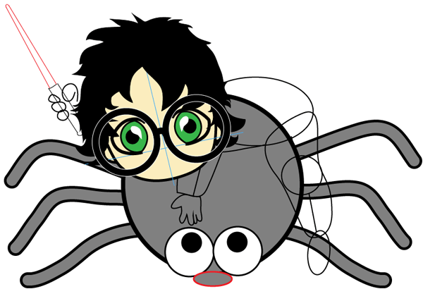 Step 9 : Drawing Baby Harry Potter in Easy Steps Lesson Step 9 : Drawing Baby Harry Potter in Easy Steps Lesson