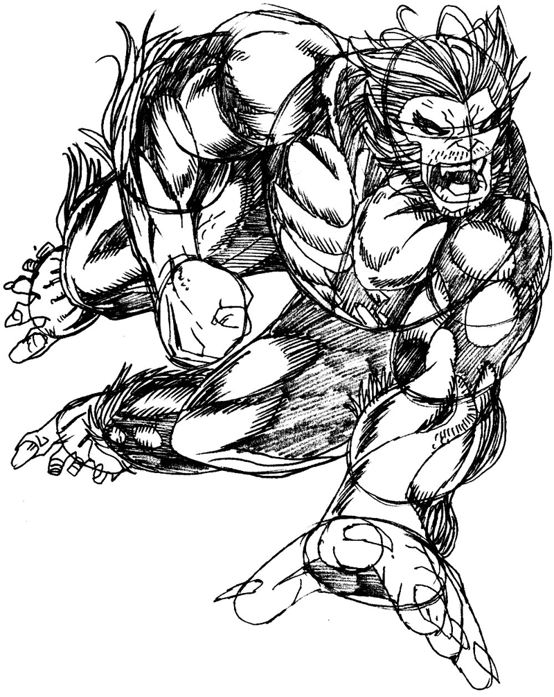 Step 10 : Drawing Beast from Marvel's X-Men Superhero Team Easy Steps Lesson Step 10 : Drawing Beast from Marvel's X-Men Superhero Team Easy Steps Lesson