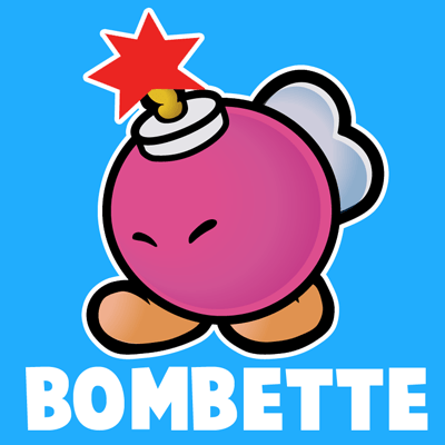 How to draw Bombette from Nintendo's Super Mario Bros. with easy step by step drawing tutorial
