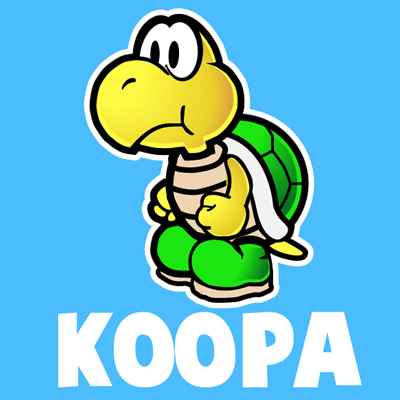 How to draw Koopa Troopa from Nintendo's Super Mario Bros. with easy step by step drawing tutorial