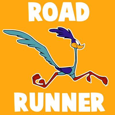 How to draw Road Runner from Looney Tunes with easy step by step drawing tutorial