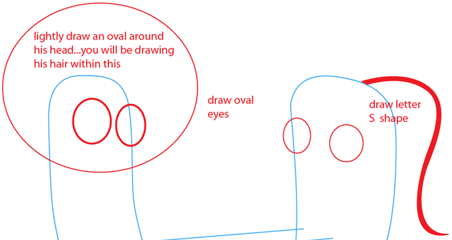 Step 2 : Drawing Oscar and Bea from Disney's Fish Hooks Easy Steps Lesson Step 2 : Drawing Oscar and Bea from Disney's Fish Hooks Easy Steps Lesson