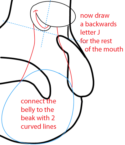 Step 4 : Drawing Bambadee from Club Penguin Easy Steps Lesson Step 4 : Drawing Bambadee from Club Penguin Easy Steps Lesson