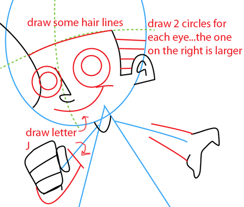 Step 4 : Drawing Johnny Test from Johnny Test Easy Steps Lesson Step 4 : Drawing Johnny Test from Johnny Test Easy Steps Lesson