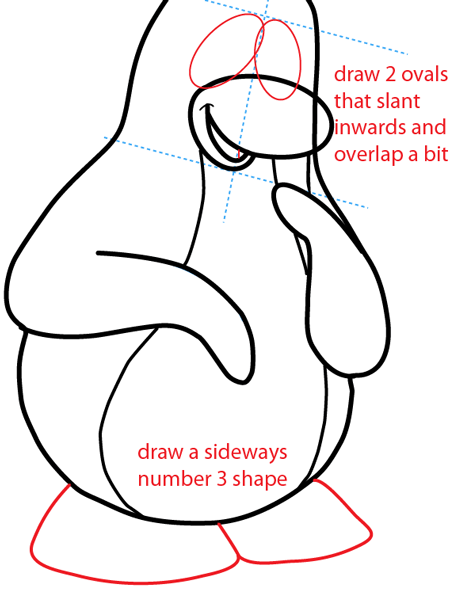 Step 5 : Drawing Bambadee from Club Penguin Easy Steps Lesson Step 5 : Drawing Bambadee from Club Penguin Easy Steps Lesson