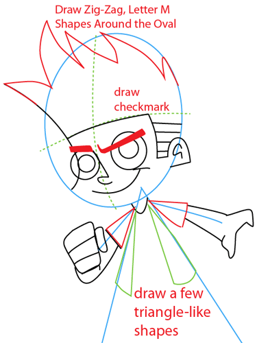 Step 5 : Drawing Johnny Test from Johnny Test Easy Steps Lesson Step 5 : Drawing Johnny Test from Johnny Test Easy Steps Lesson