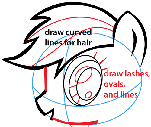 Step 5 : Drawing Rainbow Dash from My Little Pony Easy Steps Lesson