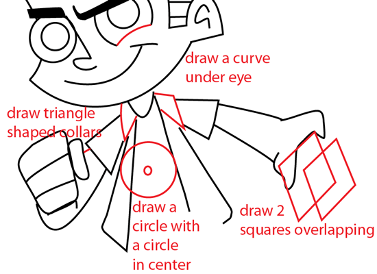 Step 6 : Drawing Johnny Test from Johnny Test Easy Steps Lesson Step 6 : Drawing Johnny Test from Johnny Test Easy Steps Lesson