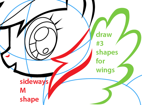 Step 6 : Drawing Rainbow Dash from My Little Pony Easy Steps Lesson