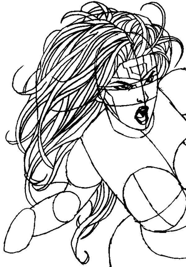 Step 7 : Drawing Jean Grey from Marvel's X-Men Superhero Team Easy Steps Lesson Step 7 : Drawing Jean Grey from Marvel's X-Men Superhero Team Easy Steps Lesson