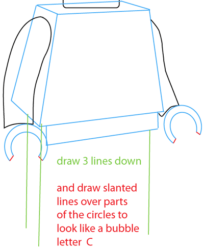 Step 7 : Drawing a Lego Minifigure Easy Steps Lesson Step 7 : Drawing a Lego Minifigure Easy Steps Lesson