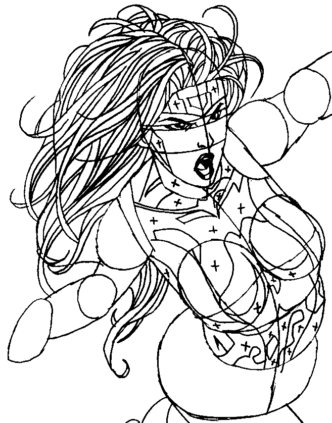 Step 8 : Drawing Jean Grey from Marvel's X-Men Superhero Team Easy Steps Lesson Step 8 : Drawing Jean Grey from Marvel's X-Men Superhero Team Easy Steps Lesson