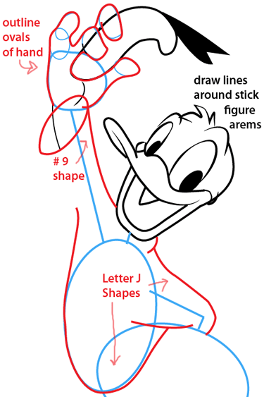 Step 8 : Drawing Disney's Donald Duck Easy Steps Lesson Step 8 : Drawing Disney's Donald Duck Easy Steps Lesson