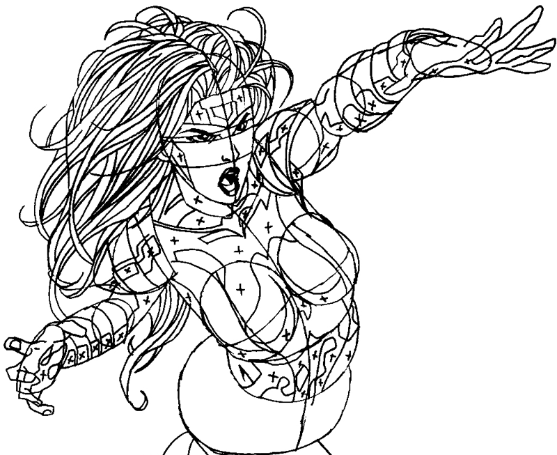 Step 9 : Drawing Jean Grey from Marvel's X-Men Superhero Team Easy Steps Lesson Step 9 : Drawing Jean Grey from Marvel's X-Men Superhero Team Easy Steps Lesson