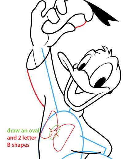 Step 9 : Drawing Disney's Donald Duck Easy Steps Lesson Step 9 : Drawing Disney's Donald Duck Easy Steps Lesson