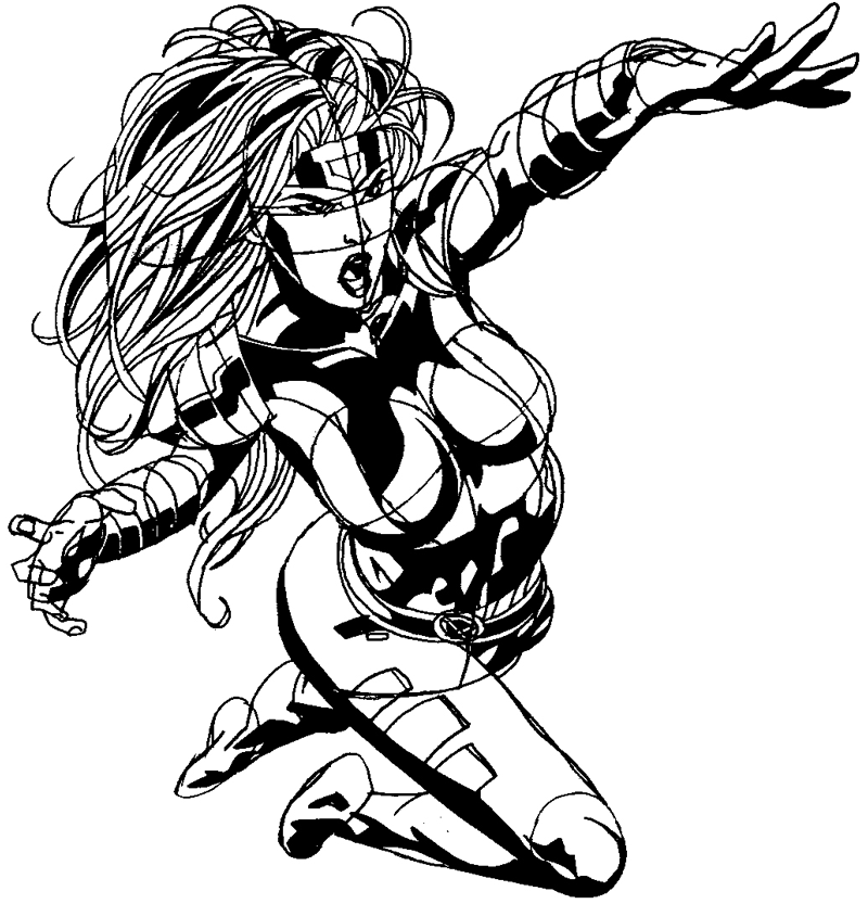 Step 11 : Drawing Jean Grey from Marvel's X-Men Superhero Team Easy Steps Lesson Step 11 : Drawing Jean Grey from Marvel's X-Men Superhero Team Easy Steps Lesson
