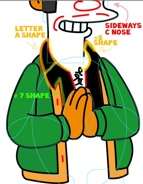 Step 11 : Drawing Apu Nahasapeemapetilon from The Simpsons Easy Steps Lesson