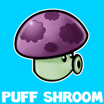 How to draw Puff-shroom from Plants vs Zombies with easy step by step drawing tutorial How to draw Puff-shroom from Plants vs Zombies with easy step by step drawing tutorial