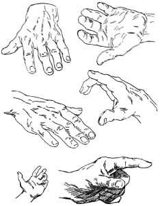 Samples of Hands Drawing in Different Poses
