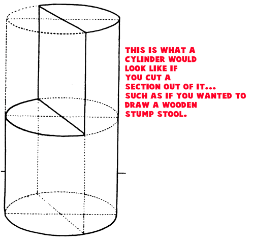 Example 5 : Drawing Cylinders and Drawing Shaded Cylindrical Objects with Cast Shadows Easy Steps Lesson
