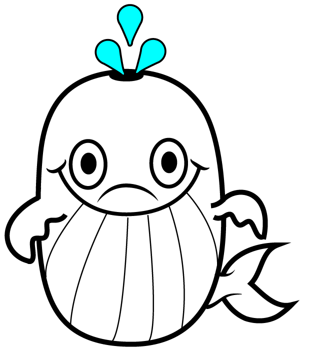 Step 8 : Drawing Cartoon Whale Easy Steps Lesson Step 8 : Drawing Cartoon Whale Easy Steps Lesson