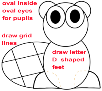 Step 3 : Drawing a Cartoon Beaver Easy Steps Lesson Step 3 : Drawing a Cartoon Beaver Easy Steps Lesson