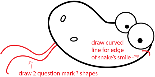Step 4 : Drawing Cartoon Snake Easy Steps Lesson Step 4 : Drawing Cartoon Snake Easy Steps Lesson