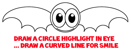 Step 5 : Drawing a Cartoon Vampire Bat Easy Steps Lesson Step 5 : Drawing a Cartoon Vampire Bat Easy Steps Lesson