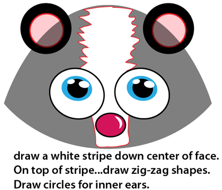 Step 5 : Drawing Cartoon Skunk Easy Steps Lesson Step 5 : Drawing Cartoon Skunk Easy Steps Lesson