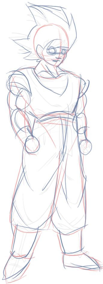 Step 6 : Drawing Goku from Dragon Ball Z Easy Steps Lesson Step 6 : Drawing Goku from Dragon Ball Z Easy Steps Lesson