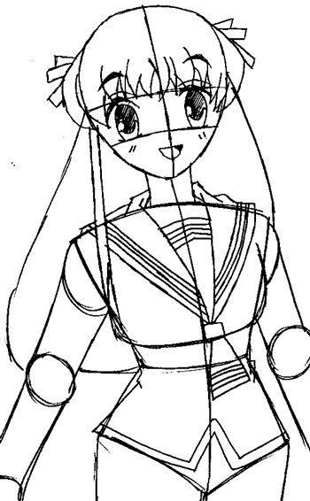 Step 9 : Drawing Tohru Honda from Fruits Basket Easy Steps Lesson Step 9 : Drawing Tohru Honda from Fruits Basket Easy Steps Lesson