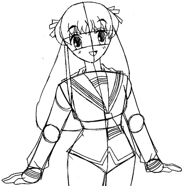 Step 10 : Drawing Tohru Honda from Fruits Basket Easy Steps Lesson Step 10 : Drawing Tohru Honda from Fruits Basket Easy Steps Lesson