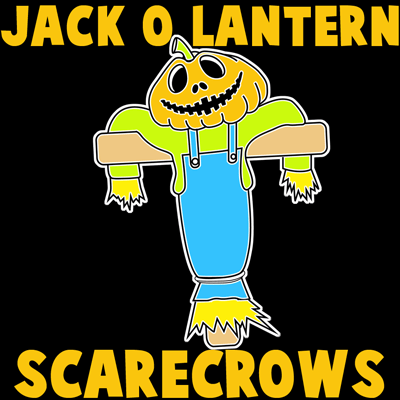 How to draw Scarecrows with easy step by step drawing tutorial