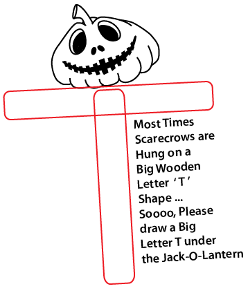 Step 8 : Drawing Scarecrows Easy Steps Lesson Step 8 : Drawing Scarecrows Easy Steps Lesson