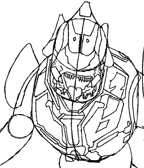 Step 8 : Drawing The Elite from Halo Easy Steps Lesson Step 8 : Drawing The Elite from Halo Easy Steps Lesson