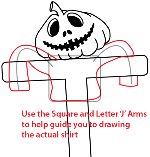 Step 10 : Drawing Scarecrows Easy Steps Lesson Step 10 : Drawing Scarecrows Easy Steps Lesson