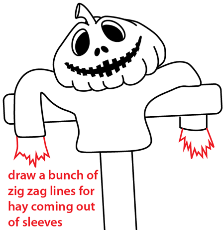Step 11 : Drawing Scarecrows Easy Steps Lesson Step 11 : Drawing Scarecrows Easy Steps Lesson