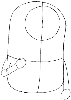 Step 3 : Drawing Tim the Minion from Despicable Me Easy Steps Lesson Step 3 : Drawing Tim the Minion from Despicable Me Easy Steps Lesson