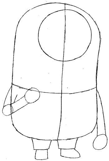 Step 4 : Drawing Tim the Minion from Despicable Me Easy Steps Lesson Step 4 : Drawing Tim the Minion from Despicable Me Easy Steps Lesson