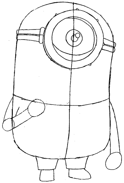 Step 5 : Drawing Tim the Minion from Despicable Me Easy Steps Lesson Step 5 : Drawing Tim the Minion from Despicable Me Easy Steps Lesson