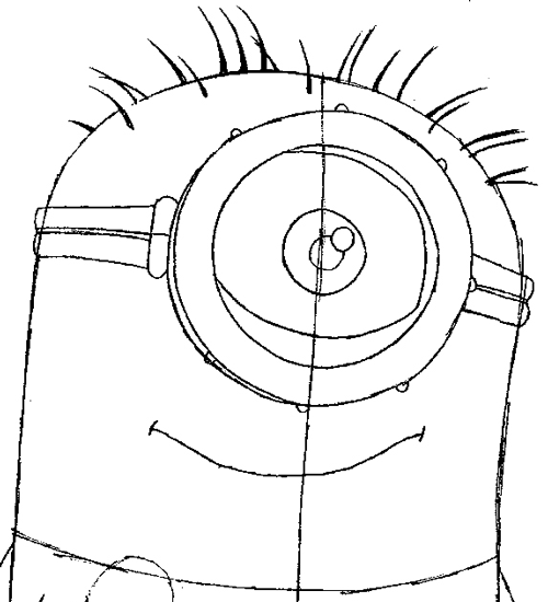Step 6 : Drawing Tim the Minion from Despicable Me Easy Steps Lesson Step 6 : Drawing Tim the Minion from Despicable Me Easy Steps Lesson