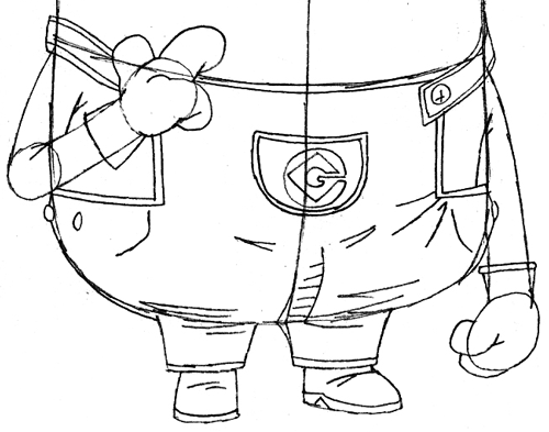 Step 8 : Drawing Tim the Minion from Despicable Me Easy Steps Lesson Step 8 : Drawing Tim the Minion from Despicable Me Easy Steps Lesson