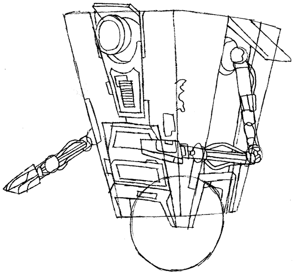 Step 9 : Drawing a Claptrap from the game Borderlands Easy Steps Lesson Step 9 : Drawing a Claptrap from the game Borderlands Easy Steps Lesson