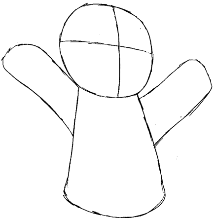 Step 3 : Drawing Gingerbread Man from Shrek Easy Steps Lesson Step 3 : Drawing Gingerbread Man from Shrek Easy Steps Lesson