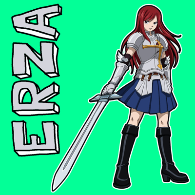How to draw Erza Scarlet from Fairy Tail with easy step by step drawing tutorial