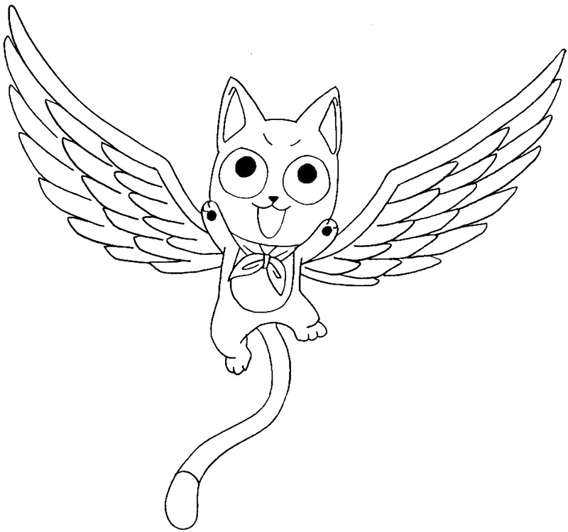 How to draw Exceed Happy from Fairy Tail with easy step by step drawing tutorial How to draw Exceed Happy from Fairy Tail with easy step by step drawing tutorial